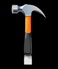 Professional Carpenter's Claw Hammer with Curved Steel Head and Dark Wooden Handle for Building Projects