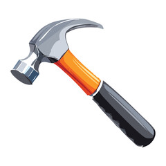 Modern styled claw hammer with a black and orange ergonomic grip, a contemporary design for professional utility