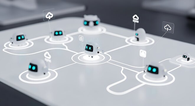 Smart Productivity Dashboard Concept with AI Workflow and Cloud Integration System