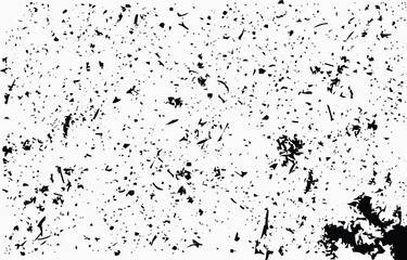 Grunge texture vector with distressed appearance showcasing random black shapes on a clean white background perfect for creative projects
