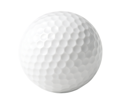White Golf Ball Isolated on White Background