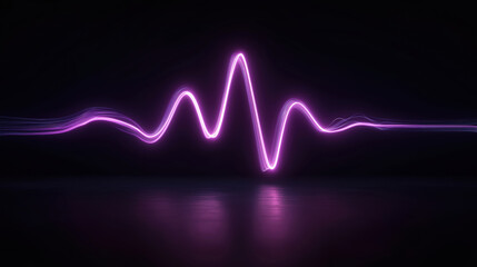 flowing neon purple waveform glows against a dark background, symbolizing energy, sound, and digital rhythm in a sleek, futuristic style