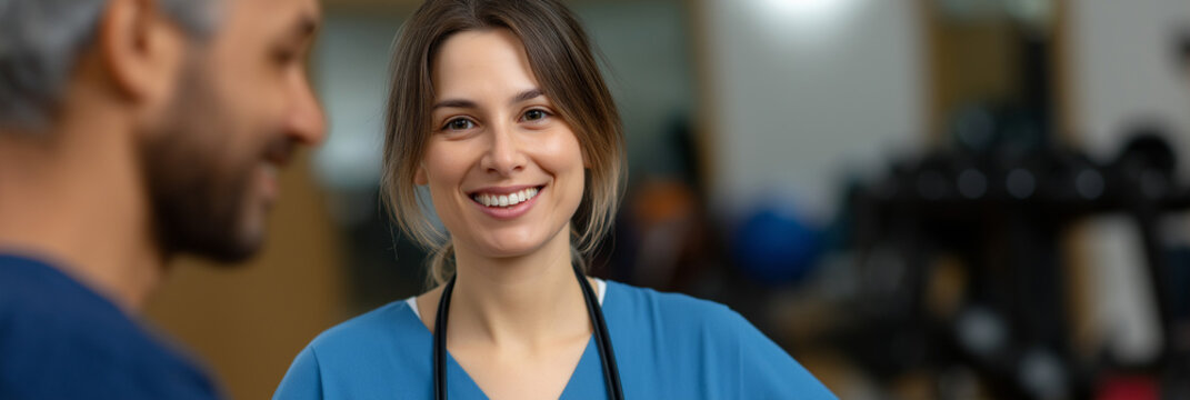 A friendly nurse engages with a patient, demonstrating the warmth and human connection integral to nursing, illustrating support in a healthcare environment.