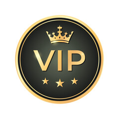 VIP badge, emblem or label isolated on white background. Vector illustration