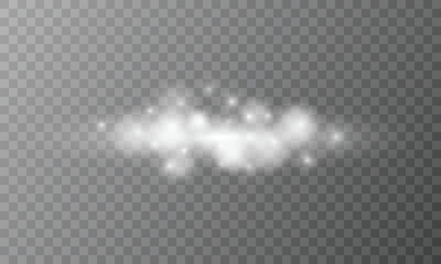 White light effect. Vector realistic light on transparent background