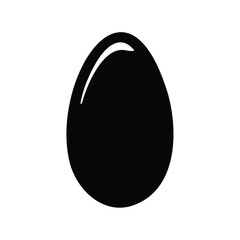 Fototapeta premium Simple black egg vector icon with a subtle highlight, perfect for food-related designs, Easter themes, or minimalist graphic elements.