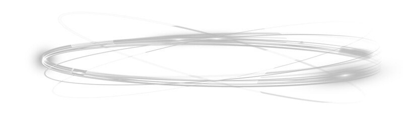 White glowing light rings with motion blur, abstract energy orbit
