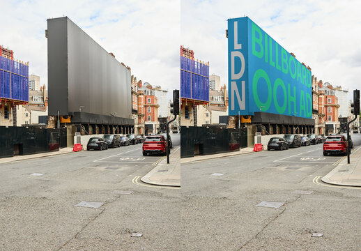 Building wrap large format billboard in London