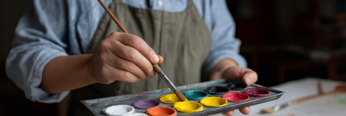 A close-up of a hand artistically painting with vibrant colors, showcasing creativity and imagination, embodying the essence of artistic expression and the joy of creating art.