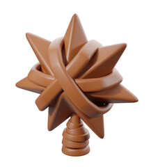 Wooden Star of Bethlehem for Christmas symbol. 3D illustration.