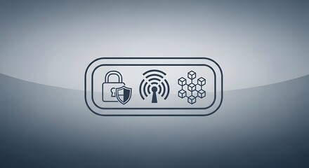 Illustration of cybersecurity, network, and blockchain technology