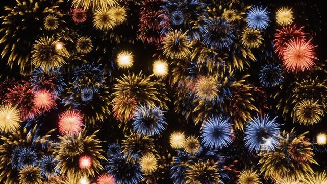 Spectacular Fireworks Grand Finale Show in Vibrant Night Sky