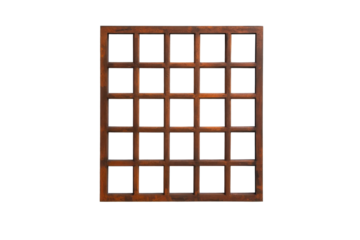Wooden Grid Framework: A close-up view presents a finely crafted wooden grid, its intricate pattern of intersecting lines forming a structured design.