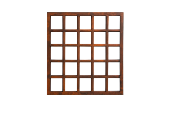 Wooden Grid Framework: A close-up view presents a finely crafted wooden grid, its intricate pattern of intersecting lines forming a structured design.