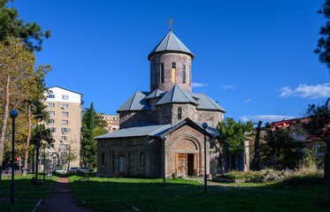 Naklejka premium Historic Church in Tbilisi Warm Lighting