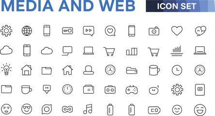 media, web, icons, interface, communication, shopping, weather, devices, multimedia, time, emotion, data, analytics, settings, tools, social, heart, thumbs-up, chart, video