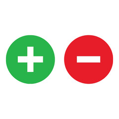 Fototapeta premium Plus and minus symbol icons