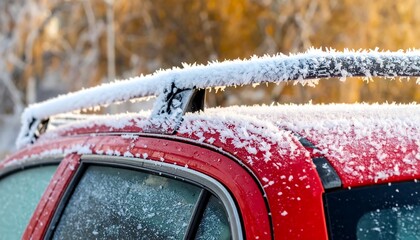 Frosty Car Roof - A Winters Morning Detail.