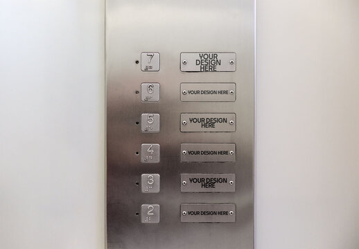 Stainless Steel Elevator Panel With Unmarked Buttons for Multiple Floors