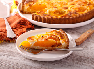 Peach and almond tart