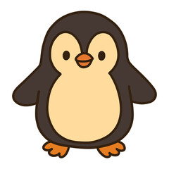 Cute happy cartoon penguin winter illustration