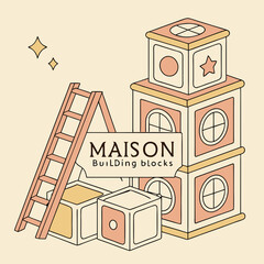Maison Building Blocks Vector Set