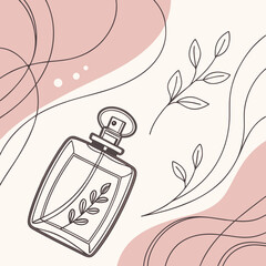 Abstract Perfume Splash Vector Background with Pastel Colors and Swirling Lines, Perfect for Cosmetic Advertisement Banners, Social Media Campaigns, and Website Headers.