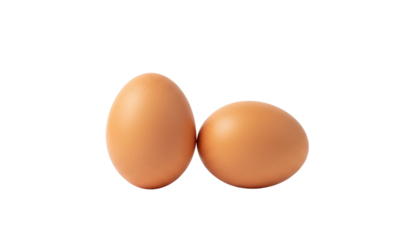 Brown chicken eggs collection isolated on transparent background