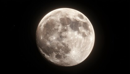 Obraz premium Capturing The Image Of The Glowing Full Moon In A Stunning Photograph: A Mesmerizing Sight To Behold In The Night Sky.