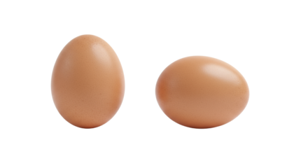 Natural farm brown eggs duo isolated on transparent background