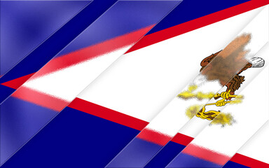 Striking depiction showcases American Samoa's flag with layers, creating a textured effect, employing a frosted glass visual technique, emphasizing patriotism and cultural identity