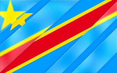 Abstract rendering of a national flag features vibrant colors and angled stripes, with a textured, almost frosted glass visual style creating a modern and stylized representation of a