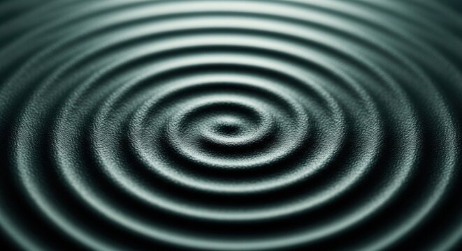 Concentric circles on a textured surface. Abstract visualization of sound waves and frequency. Business metaphor for impact and influence. Minimalist design for corporate branding