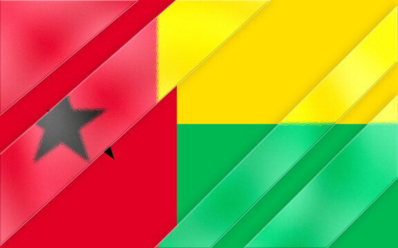 An abstract rendering showcases the bold colors of red, yellow, and green, evocative of national representation, divided diagonally with transparent geometric shapes enhancing depth