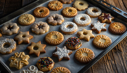 Backblech mit Weihnachtsgeb&auml;ck