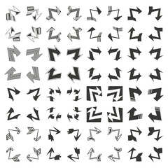 Abstract corner icons. Monochrome decorative elements. Geometric vector illustration. Modern design symbol.