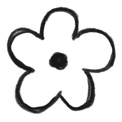 Abstract hand drawn flower outline graphic element doodle icon