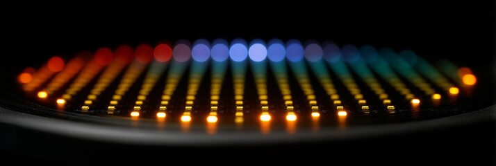 An artistic representation of a colorful LED array emitting a soft glow, highlighting the beauty of modern technology and its creative potential.