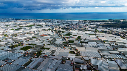 Vast greenhouse areas in the Demre district of Antalya. Greenhouse farming.