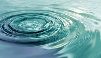 Top View Of Green Blue Turquoise Water Swirl Wave With Ripples And Nice Lighting, Captured In A Pastel Water Splashing Zen Pond Photo.