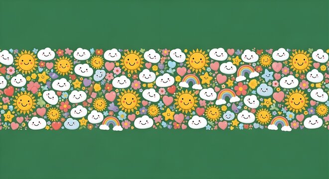 green background with flowers - Powered by Adobe