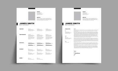 Minimalist Web Designer Resume Template – Professional Modern CV Design for Creatives