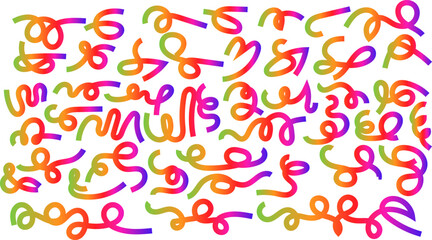Colorful gradient ribbons and curls with a playful and fun feel