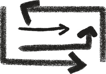 Abstract Loop Arrow Design – Minimal Hand-Drawn Direction Symbol, Recycle Motion Icon, Creative Flow Sketch for Graphic Inspiration