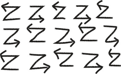 Zigzag Arrow Pattern Design &ndash; Abstract Directional Symbols, Vector Arrow Shapes, Creative Z Lines, Motion Graphic Icons, Geometric Art