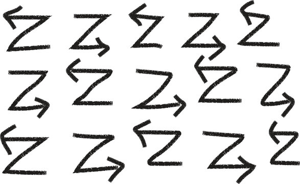 Zigzag Arrow Pattern Design – Abstract Directional Symbols, Vector Arrow Shapes, Creative Z Lines, Motion Graphic Icons, Geometric Art