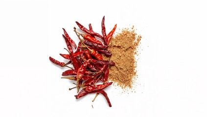 Fototapeta premium Spiced Arrangement, A Contrast of Textures and Tones Against a Pristine Canvas.