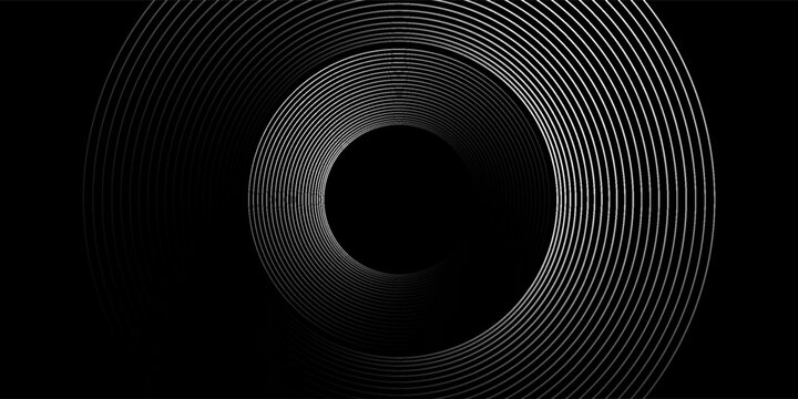 Circle dots texture isolated on white background. Vector abstract design element spiral circle sound wave vector logo modern black and white