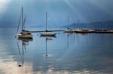 Fototapeta premium Scenic landscape of Como Lake, Italy, Europe