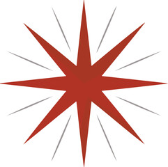 Vector illustration of a red star isolated on transparent background